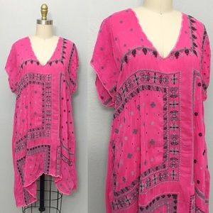 Johnny was embroidered asymmetrical tunic dress